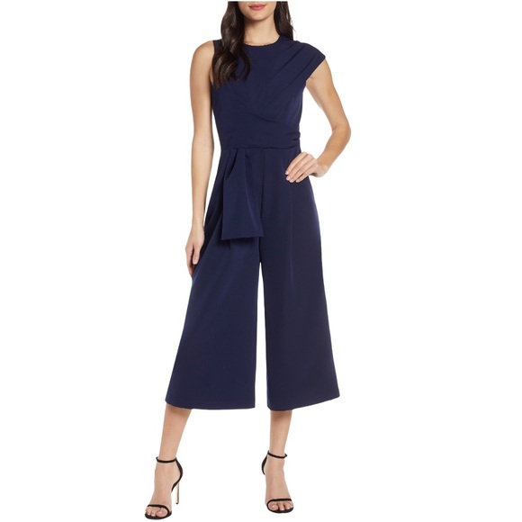 Nordstrom Pants - Harlyn Nordstrom Navy cropped formal jumpsuit L